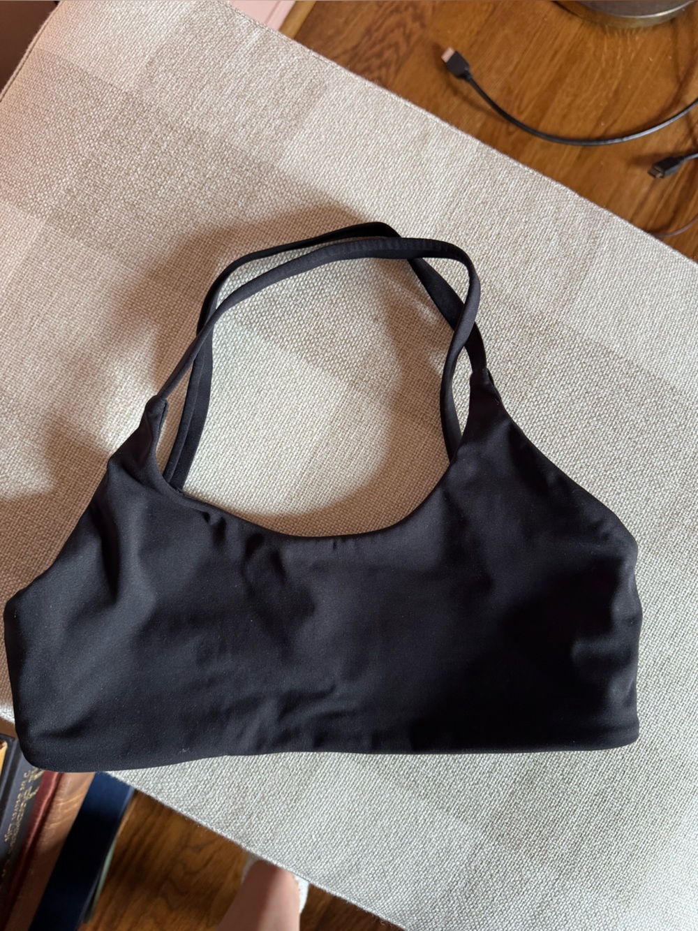 Black Women's Swim Top - Classic Scoop Neck